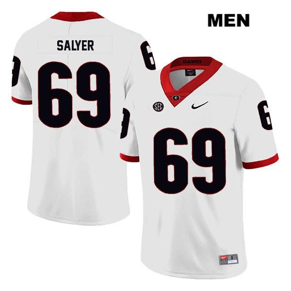 Georgia Bulldogs Men's Jamaree Salyer #69 NCAA Legend Authentic White Nike Stitched College Football Jersey JPE3256VL
